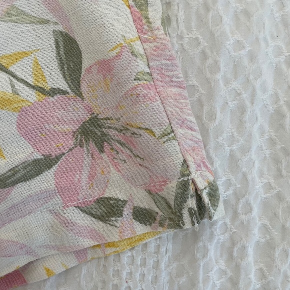 Linen Blend Tropical Print Shorts - Picture 5 of 16